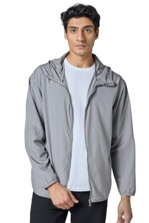 Men Polyester Standard Length UV Protection Sun Screen Parka Jacket | Sun & Pollution Protection Clothing | Lightweight Quick Dry with UPF 50+ Protection for Outdoors