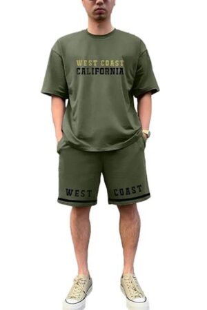 Men's Cottonblend Solid Co-Ord Set