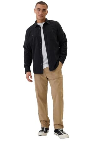 GAP Men’s Regular Fit Textured Mid Rise Pants