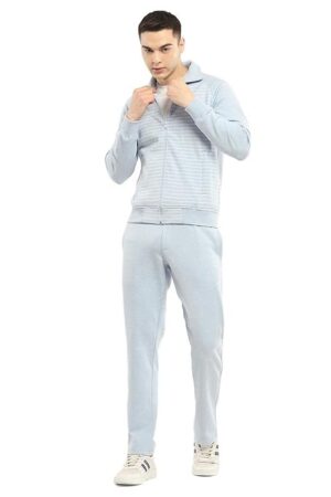 Mens Self Design Collar Neck Full Sleeve Tracksuit