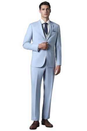 Men's Polyester Blend Three Piece Suit-Dress Set