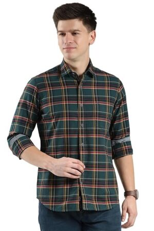 Men's Regular Fit Checkered Shirt | Full Sleeves | Spread Collar | Front Pocket | Stylish & Casual Shirt for Men