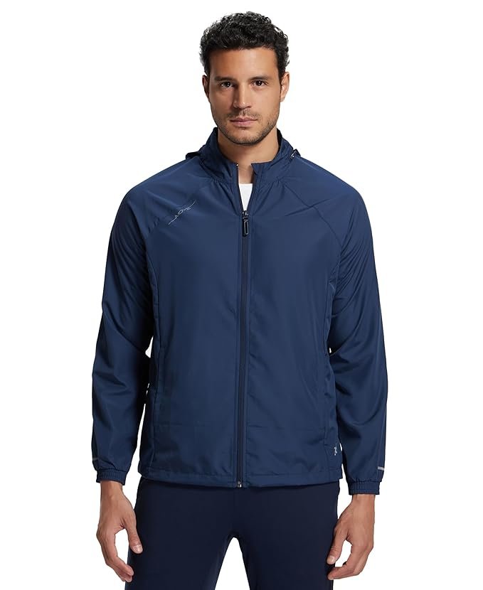 MV40 Men's Microfiber Fabric Water Resistant Regular Convertible Hoodie Active Wear Jacket