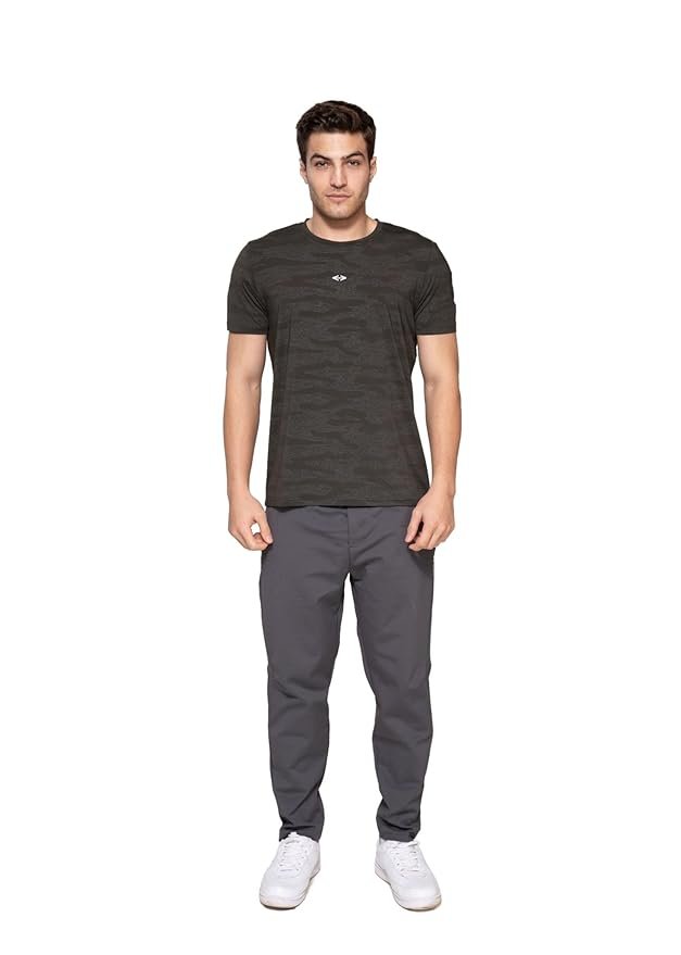 Men's Nylon Half Sleeve T-Shirt Regular Fit - Workout Activewear for Gym, Quick Dry Training, Running, Fitness, Jogging, Exercise, Casual Wear.