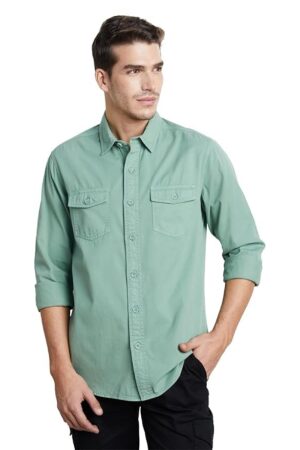 Symbol Premium Men's Casual Washed Cotton Twill Shirt