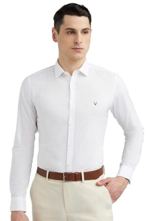 Men Cotton Plain Slim Fit Shirt
