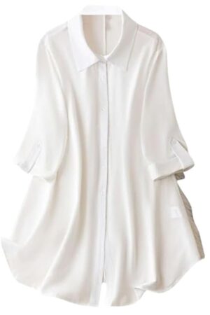 Leriya Fashion Women's Shirt Dress Knee Length Dress | Loose Fit | Button-Down | | 3/4 Sleeve | Summer Wear | Available in