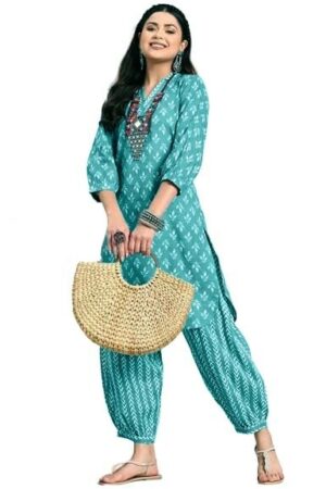 LookMark Women's Cotton Blend Printed Kurta Set