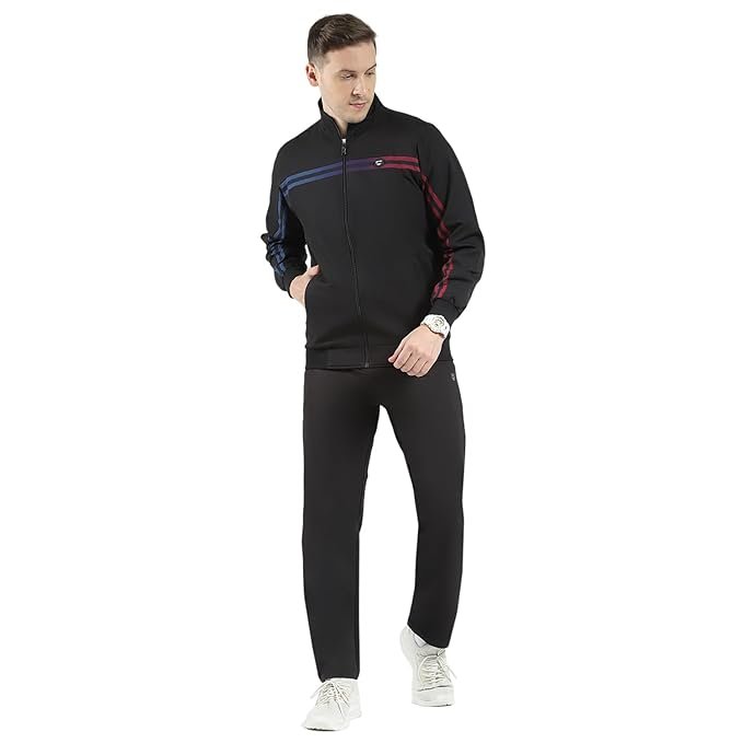 Men's Regular Fit Tracksuit | Full Sleeve | Mock Neck | Solid Pattern | Stylish & Comfortable Sportswear Track Suit For Men's