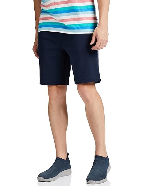 AM14 Men's Super Combed Cotton Rich Straight Fit Shorts with Zipper Pockets